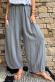 Lina Linen Blend Barrel Pant Washed Charcoal
